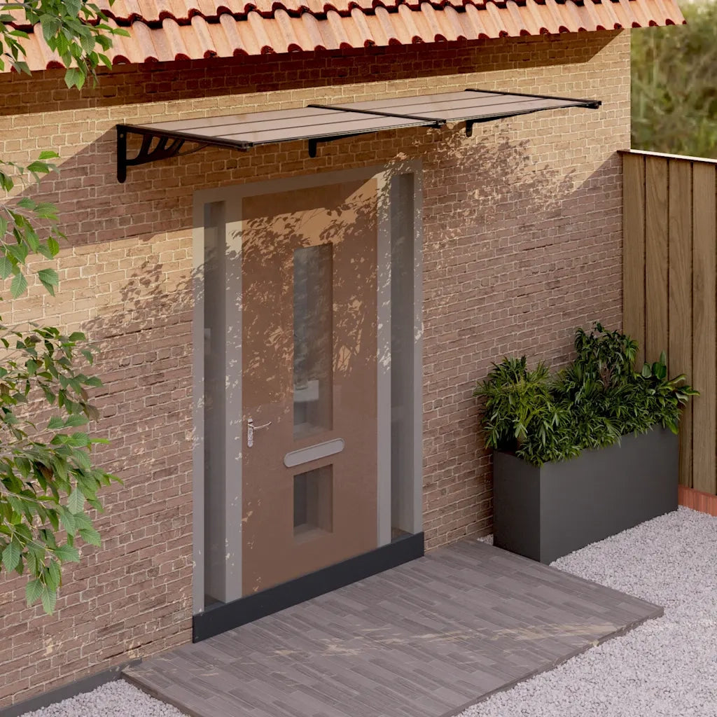 Tettoia per Porta Nera 239x90 cm in Policarbonato CFW2463679