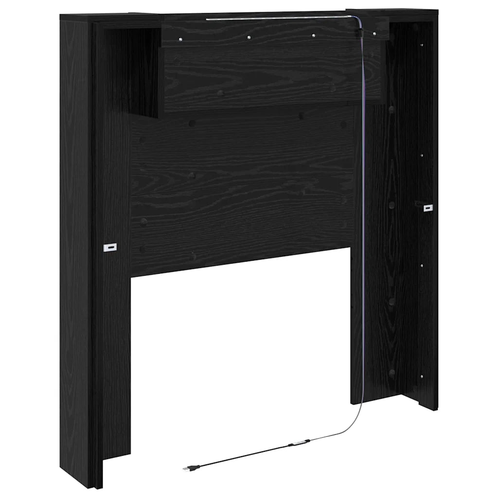 Testiera Letto Rovere Nero Legno ingegnerizzato