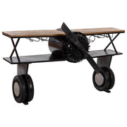 Mobile bar portabottiglie con ruote nero 180x58x98h cm