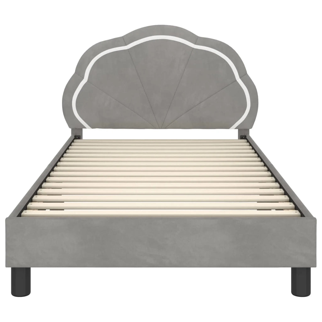Struttura letto bambini con testata Grigio Chiaro 80 x 200 cm