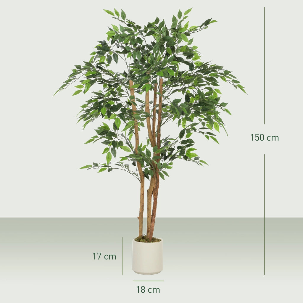 Pianta Finta Ficus 150 cm ¨C Minimal ¨C Verde con Vaso