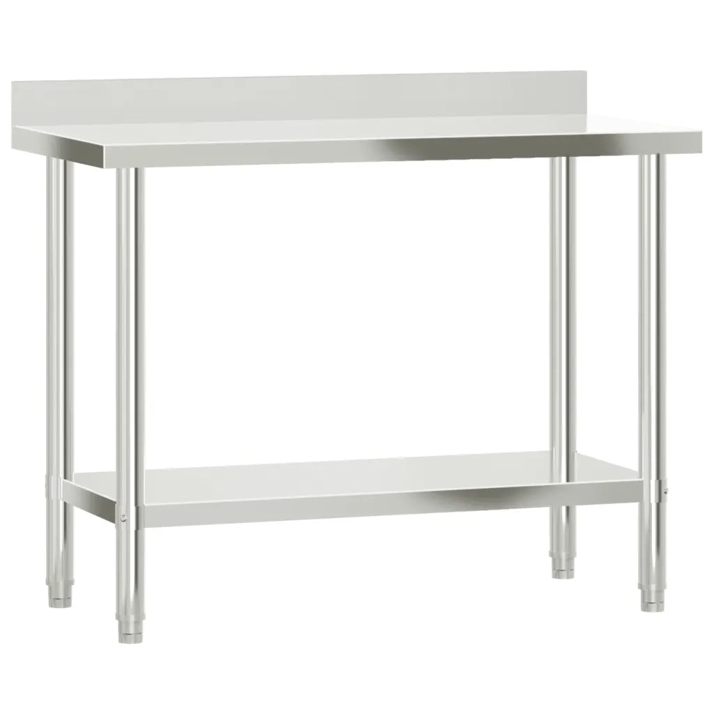 Tavolo Lavoro Cucina con Paraschizzi 110x55x93cm Acciaio Inox CFW2855988