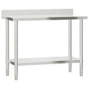 Tavolo Lavoro Cucina con Paraschizzi 110x55x93cm Acciaio Inox CFW2855988