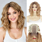 Pruika con boccoli ondulati - Lace Front - Finta parrucca - Sottopancia - Effetto realistico di capigliatura - Adatto per capelli fini - Pezzo di parrucca