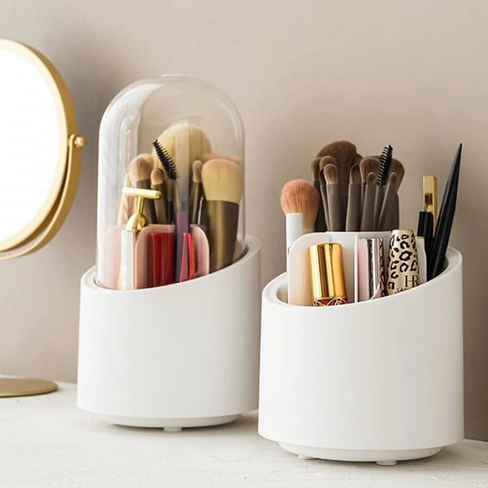 Trade Shop - Organizer Porta Trucco Anti Polvere Make Up Tazza Rotante 360° Impermeabile -