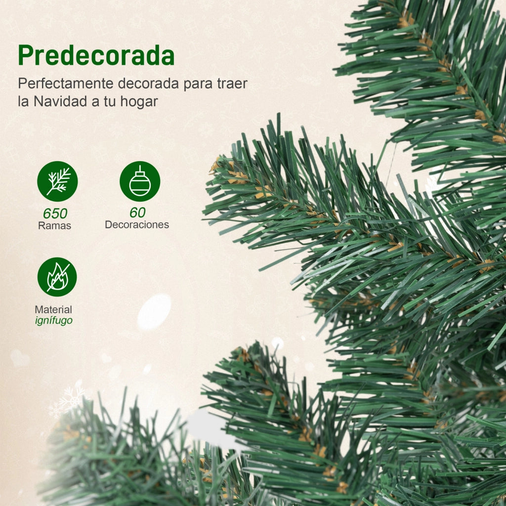 Albero di Natale 180 cm ¨C zephmum ¨C Verde con 200 Luci LED Bianco Caldo