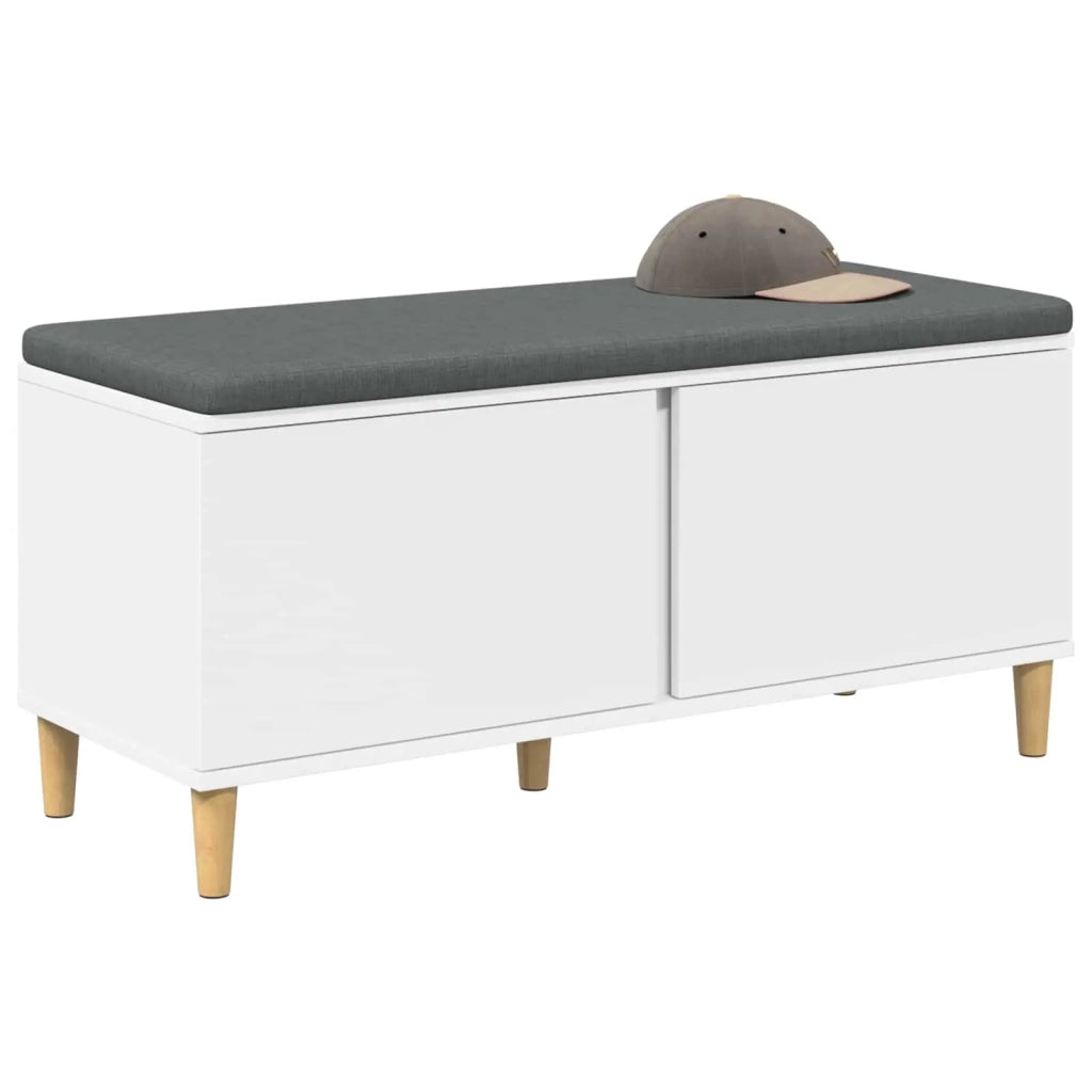 Panca per ingresso con cuscino Bianco 100 x 38 x 46 cm 891536
