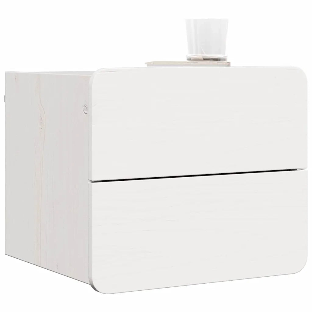 Comodino Bianco 39 x 34 x 33 cm Legno di pino massello 873507