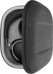 Custodia protettiva per cuffie per capo con chiusura hard shell con contenitore per cavo - colore grigio scuro