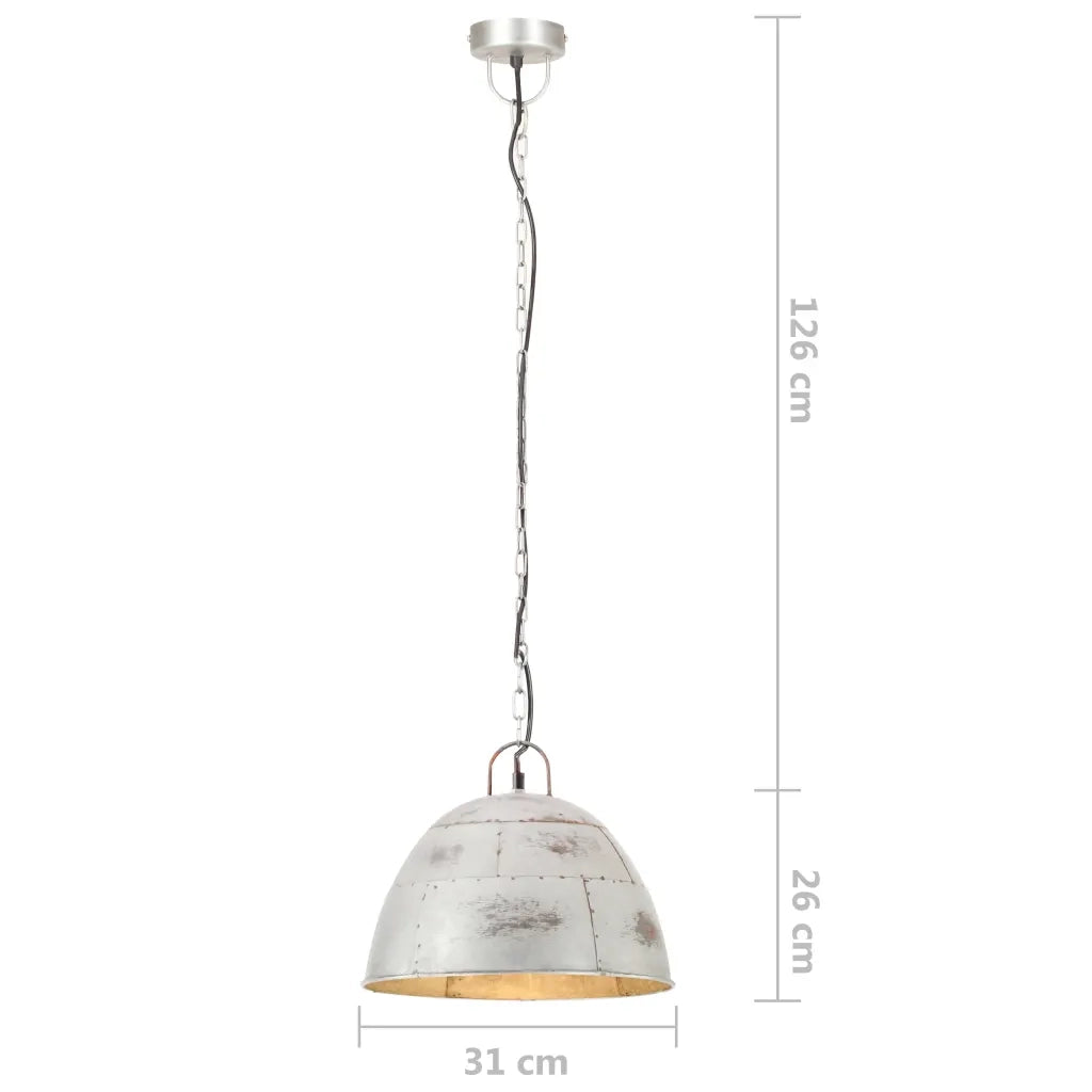 Lampada a Sospensione Vintage 25 W Argento Rotonda 31 cm E27 CFW1228688