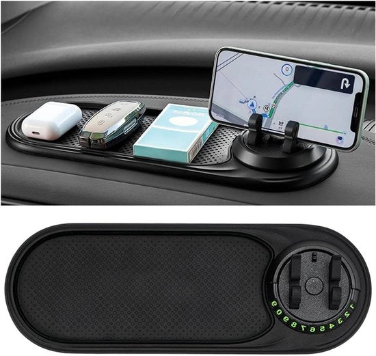 Mat antiscivolo multifunzionale per auto - Lavabile e rotativo 360° con adesivo numeri di telefono
