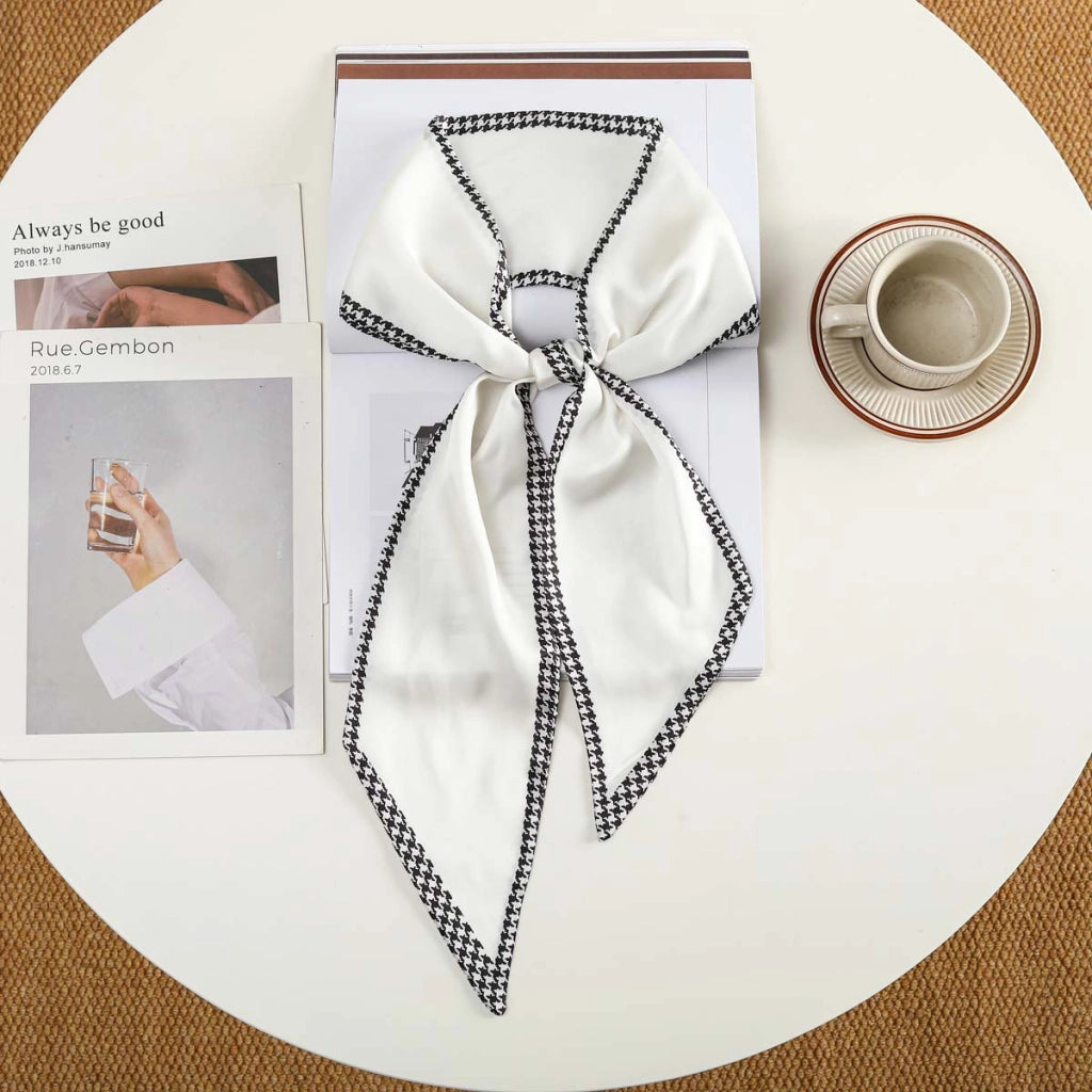 Nuova fascia per capelli alla moda con decorazioni in seta, piccola sciarpa, elastico per capelli, foulard, cintura