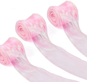 Lint chiffon 60 mm - 3 rotoli - iridescente - decorativo - per regali - artigianato - rosa brillante