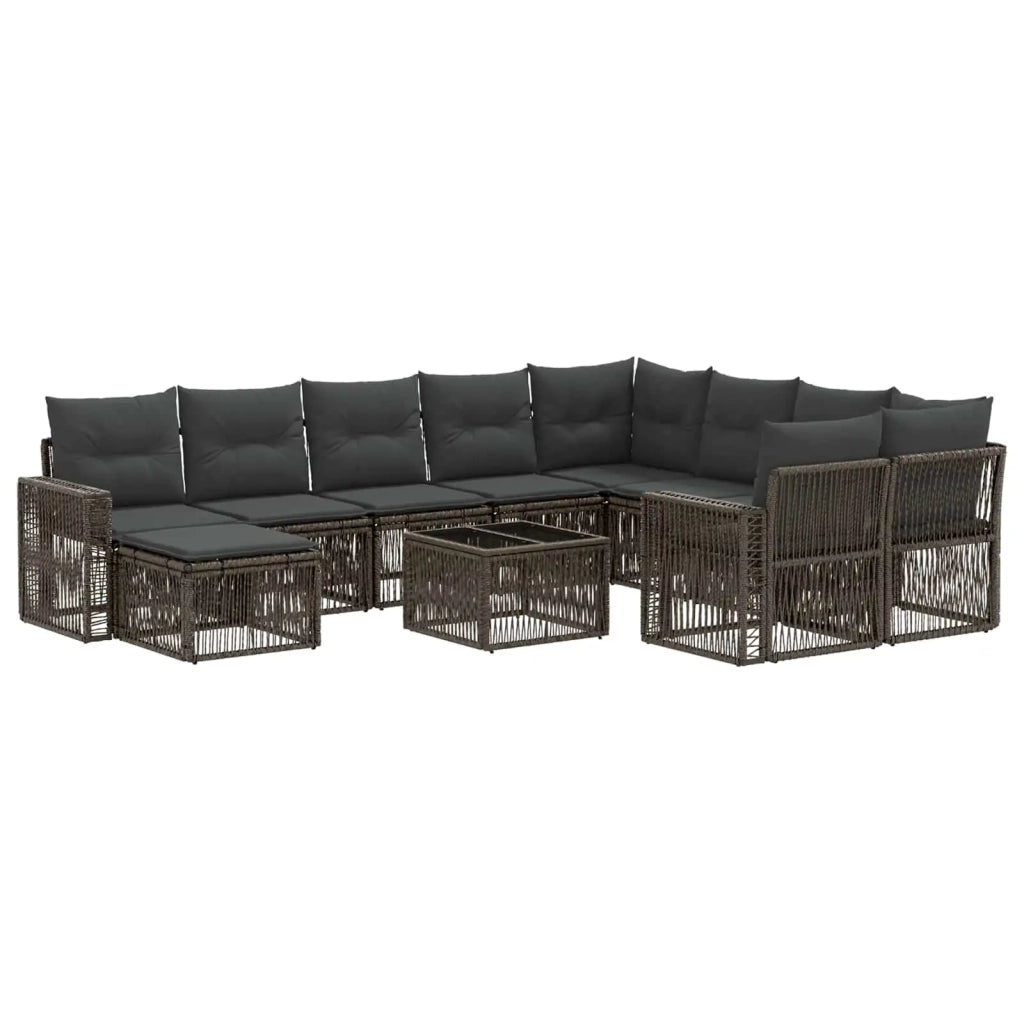 Set Divano da Giardino 11 pz Grigio polyrattan 3435320