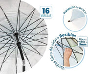 Parasole per spiaggia Ø 180-240 cm in alluminio modello lepre con borsa portasole e ombreggiatore UPF 50+ in verde o blu - Verde 220 cm Moderno