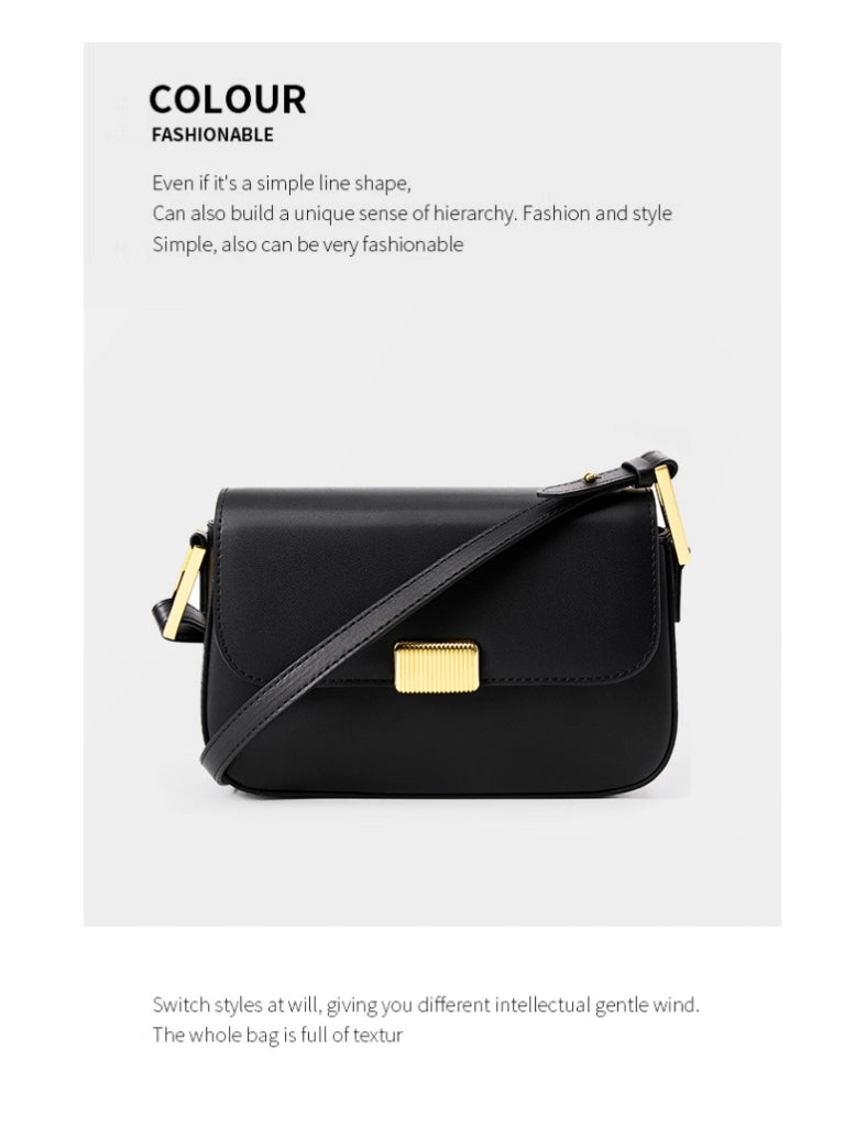 Borsa a tracolla da donna in vera pelle nera