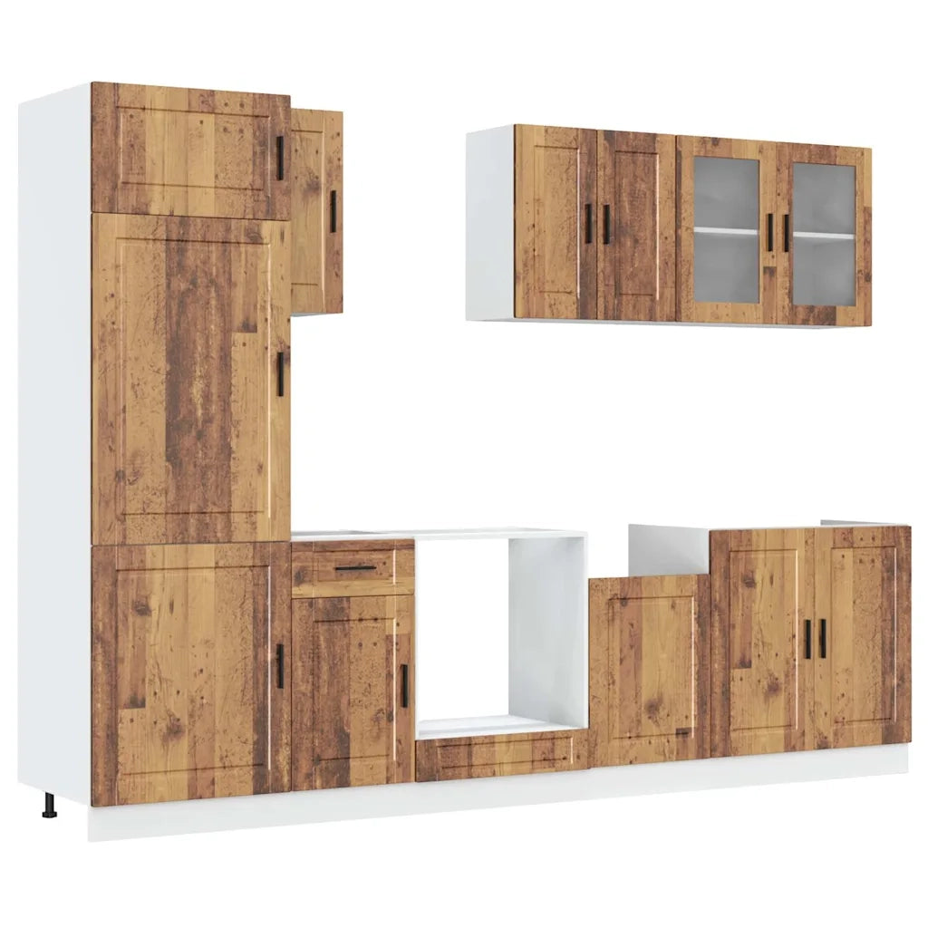 Set Mobili da Cucina 8 pz Kalmar Legno Vecchio in Truciolato