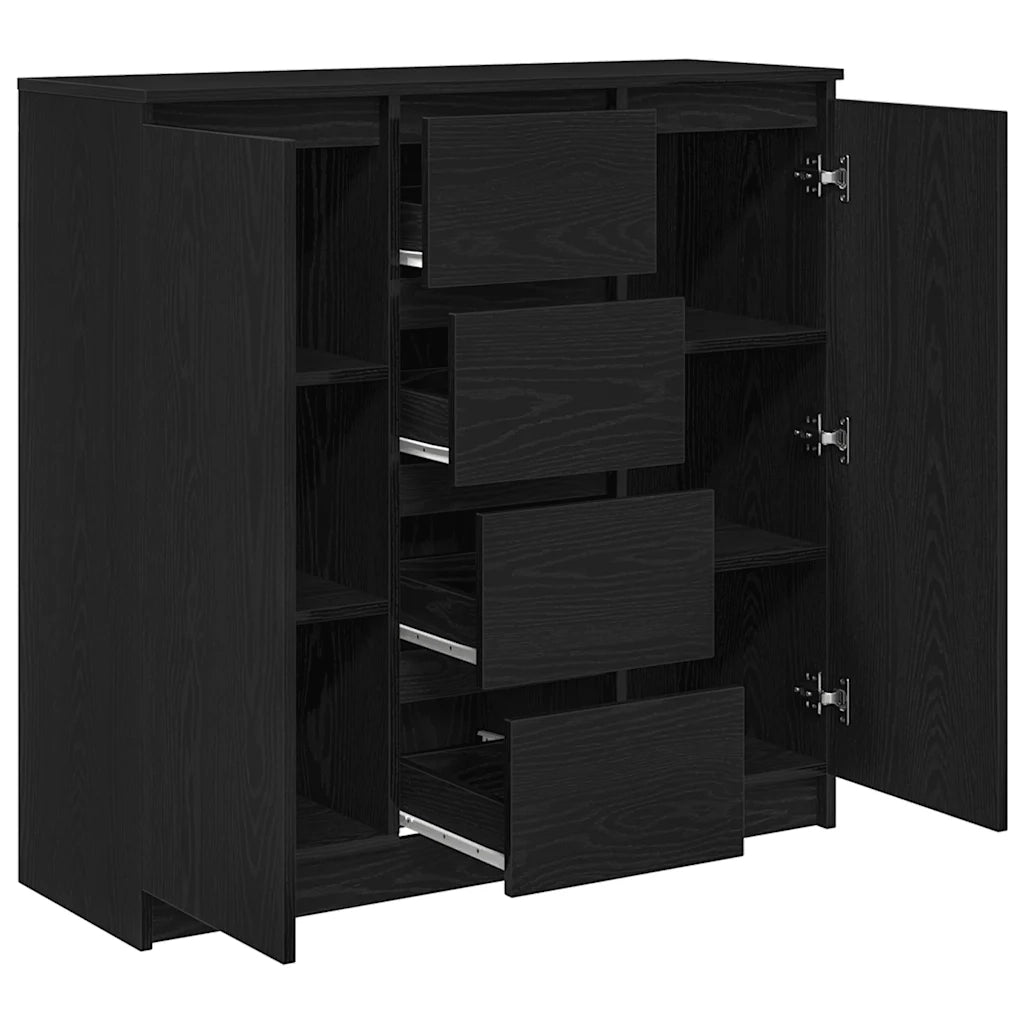 Credenza con Cassetti Rovere Nero 100,5x35x98,5 cm Truciolato 3328454