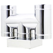 Fumaiolo terminale da 27x27cm ad h inox base quadra