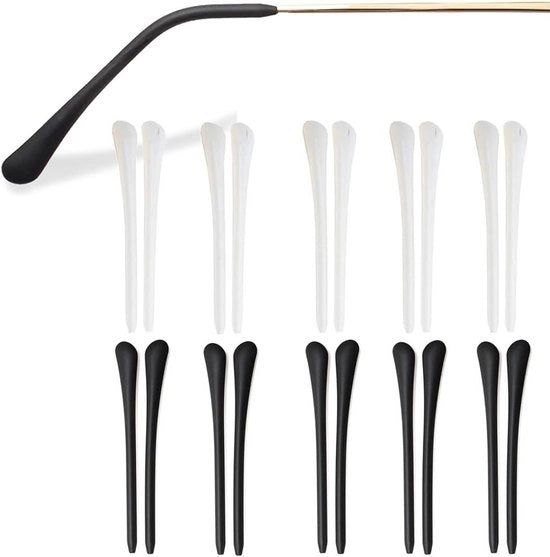 10 paia di lenti antiscivolo in silicone per montature occhiali in metallo disponibili in nero e bianco