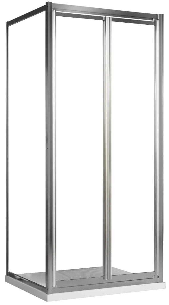 Box Doccia Angolare 80x80 cm 2 Ante Battenti in Cristallo Trasparente 4mm H198 Fosterberg Maribo Duo