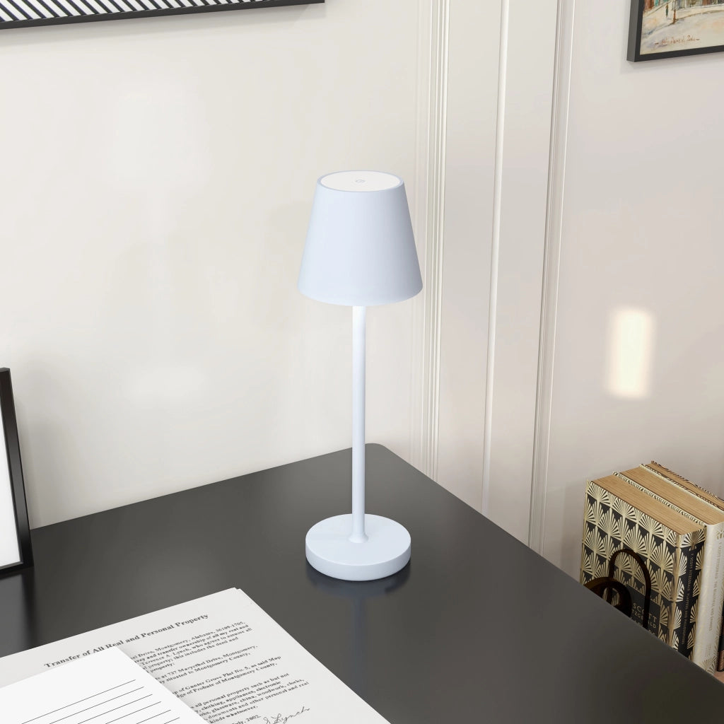 Lampada da Tavolo LED Ricaricabile ¨C zephmum ¨C Grigio 3 Colori ?11,2x36,5 cm