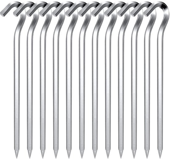 Ferramenta per tende - Stifoni metallici robusti - 18 cm - Haringen per campeggio - Adatti per attività all'aperto - Set ...