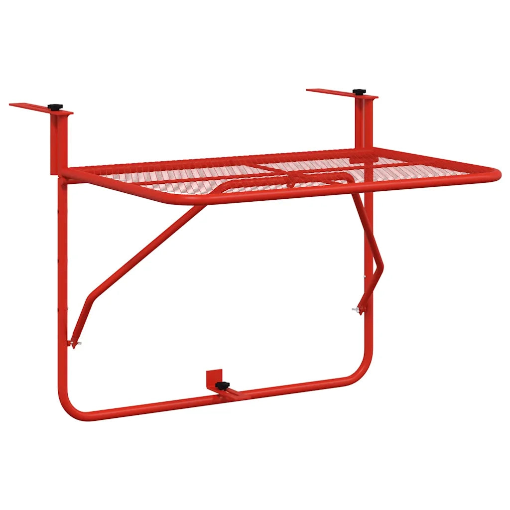 Tavolo da Balcone Rosso 60x40 cm in Acciaio cod mxl 42031