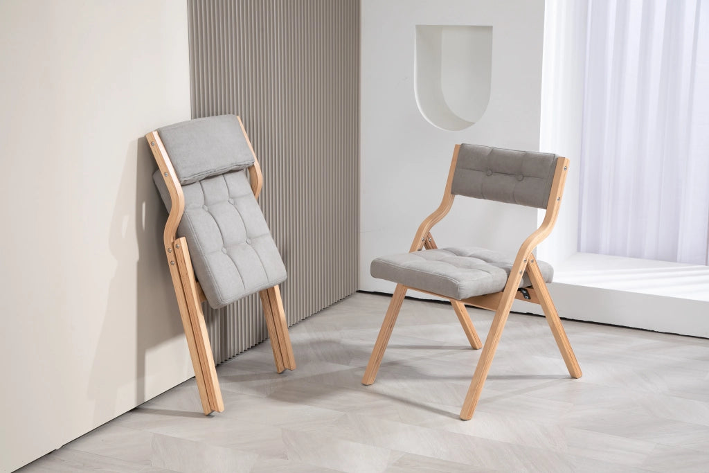 SEDIA Pieghevole Imbottita Set da 2 pezzi Grigio Legno
