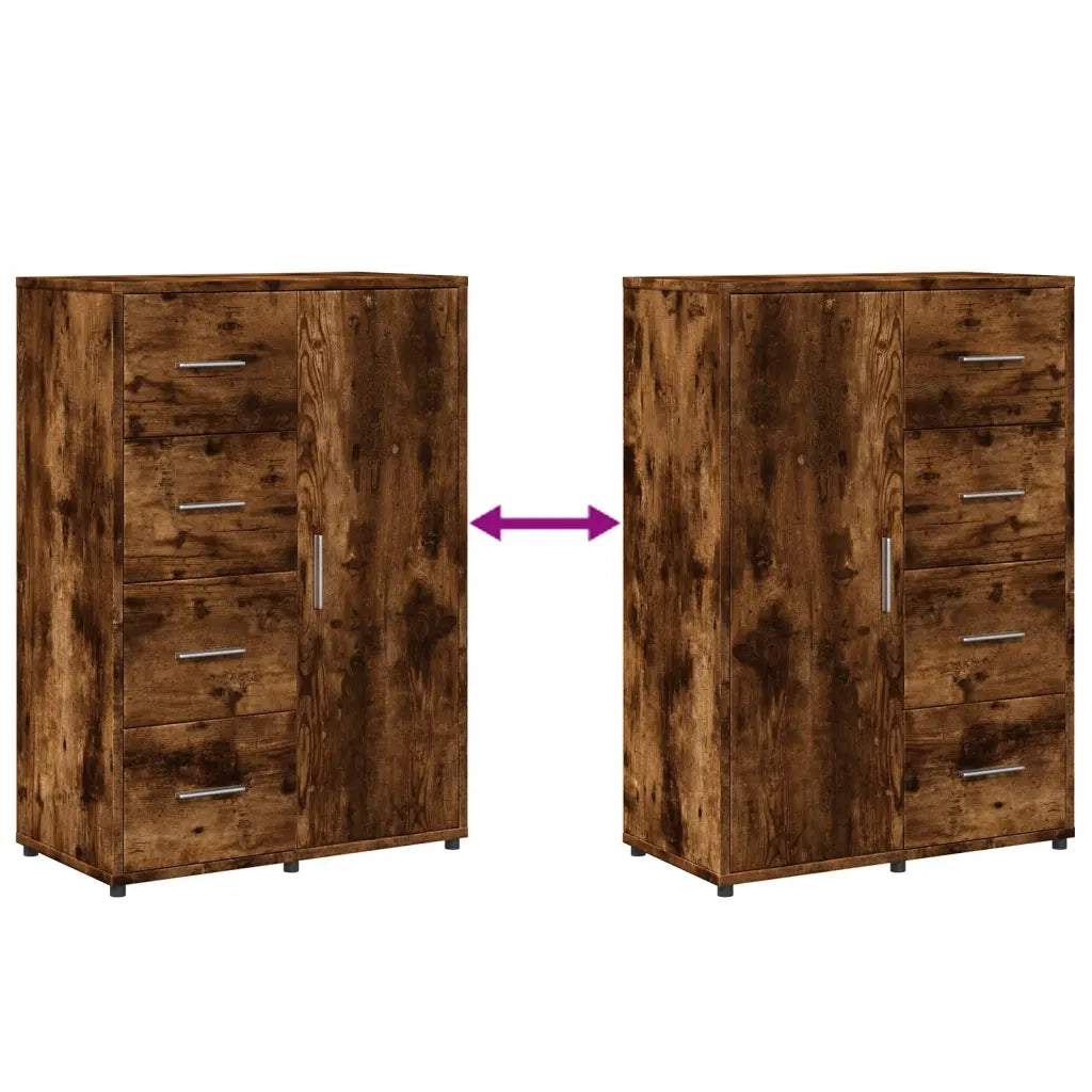 Credenza Rovere Fumo 60x31x84 cm in Legno Multistrato 840510