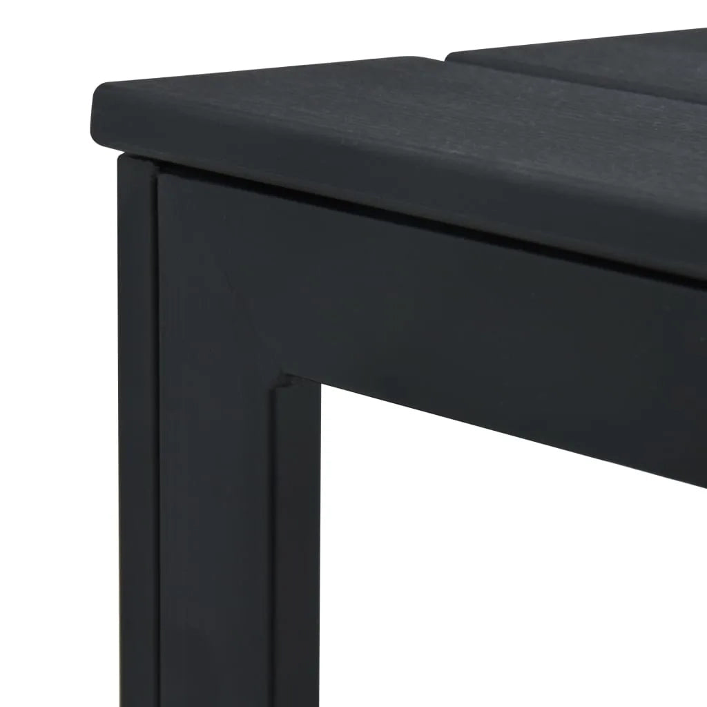 Tavolino da Salotto Nero 78x78x74 cm HDPE Aspetto Legno 47882