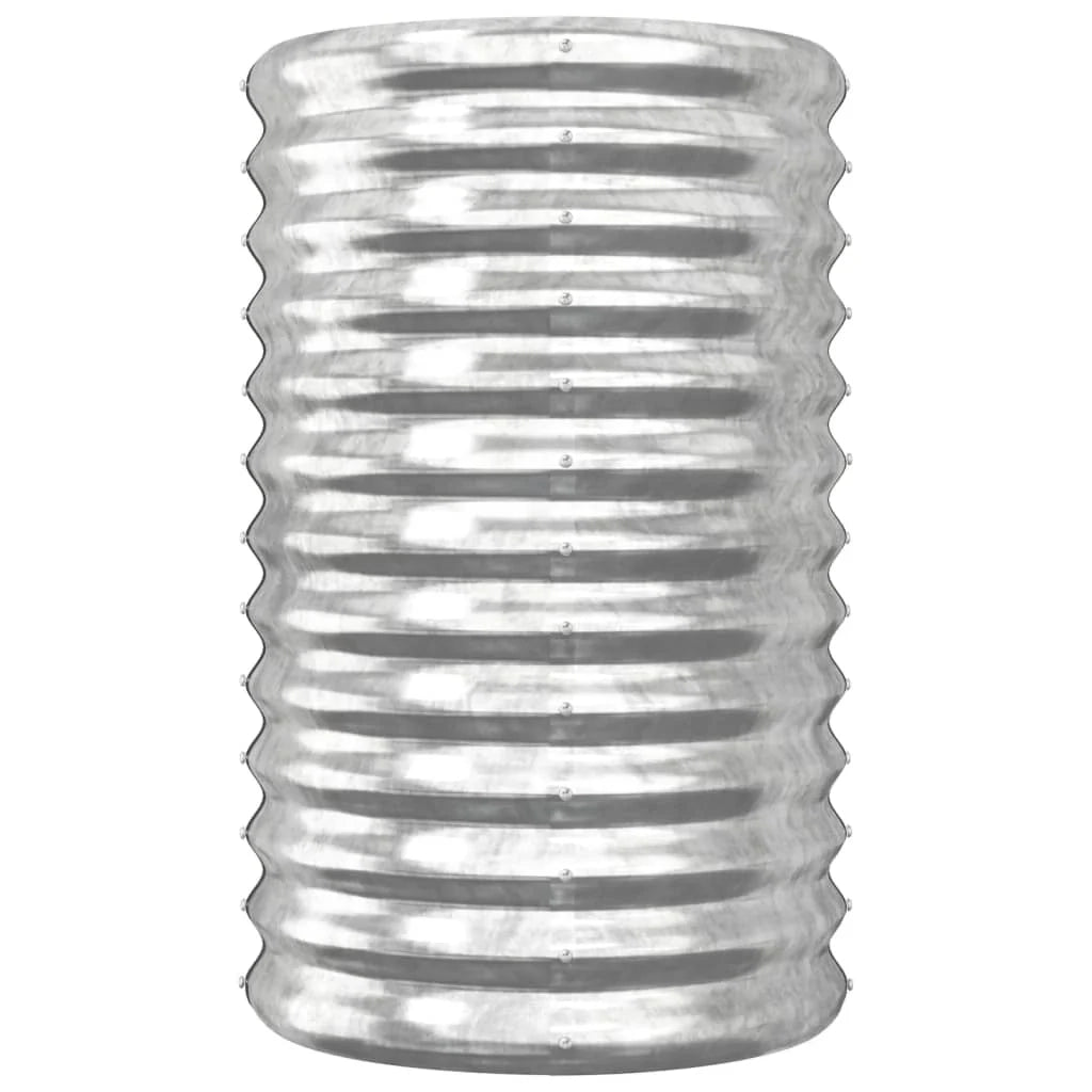 Fioriera rialzata per piante e fiori terrazza giardino acciaio verniciato a polvere 40 x 40 x 68 cm argento 02_0038576