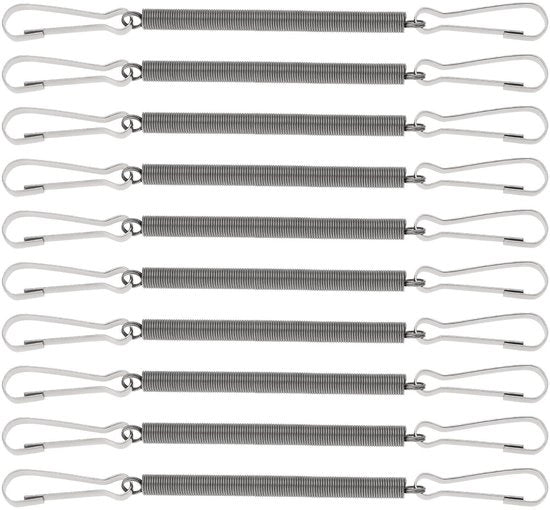 Accessori per gabbie - Lente per gabbia - 10 pezzi - Acciaio inox - Dispensatore di acqua - Orecchio per acquario - 14 cm di lunghezza - Gancio per gabbia