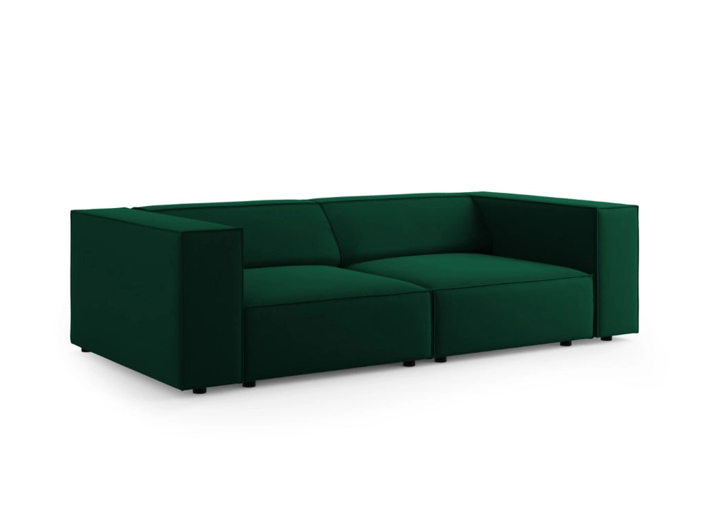 Cosmopolitan Design - Divano "Arendal" 3 posti in velluto verde bottiglia 