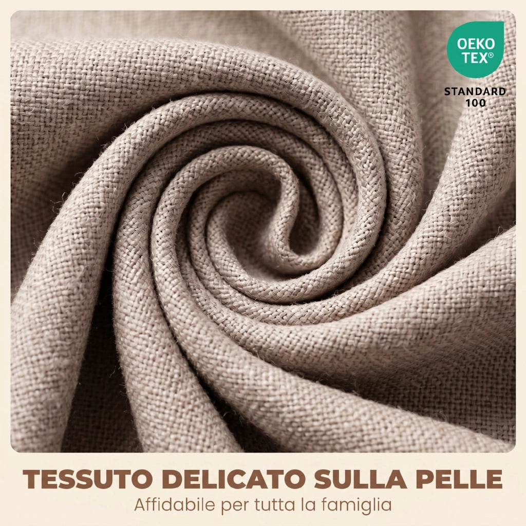 Set di 2 Sedie da Pranzo in Tessuto e Legno ¨C Minimal ¨C Crema