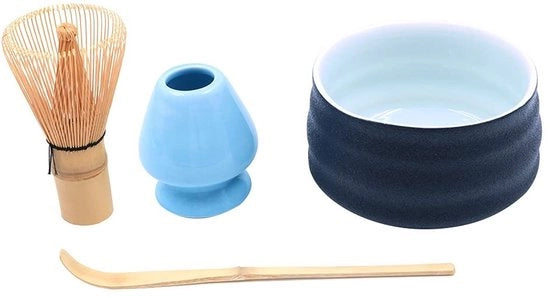 Set da Tè Matcha 4 pezzi - Contenitore/Schermo/Coppe/Bamboo Cucchiaio - Cerimonia del Tè Tradizionale - Antiossidanti - Bevanda Unica