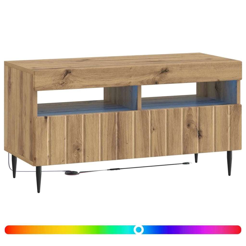 Mobile TV LED Rovere Artigianale Legno ingegnerizzato 896564