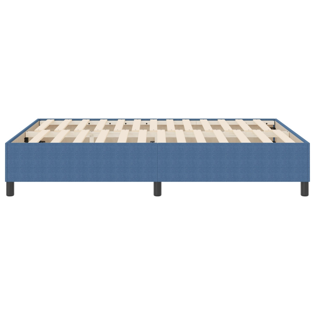 Letto con Rete a Molle Blu 160x200 cm in Tessuto Corduroy