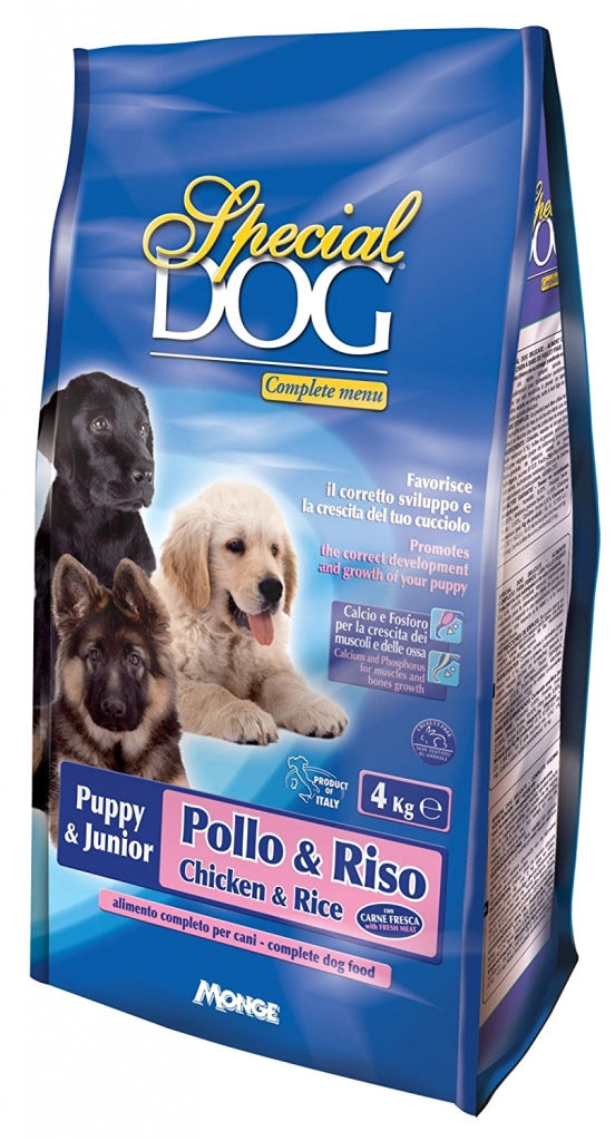 SPECIAL DOG CROCCANTINI 4 KG PUPPY & JUNIOR GUSTO POLLO E RISO CON CALCIO E FOSFORO