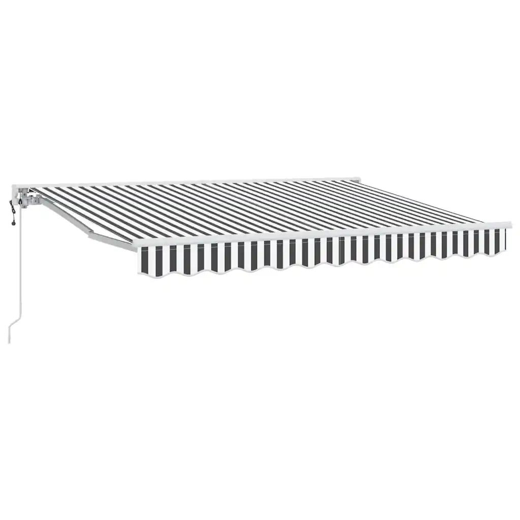 vidaXL Tenda Retrattile Antracite e Bianco 350x200 cm Tessuto