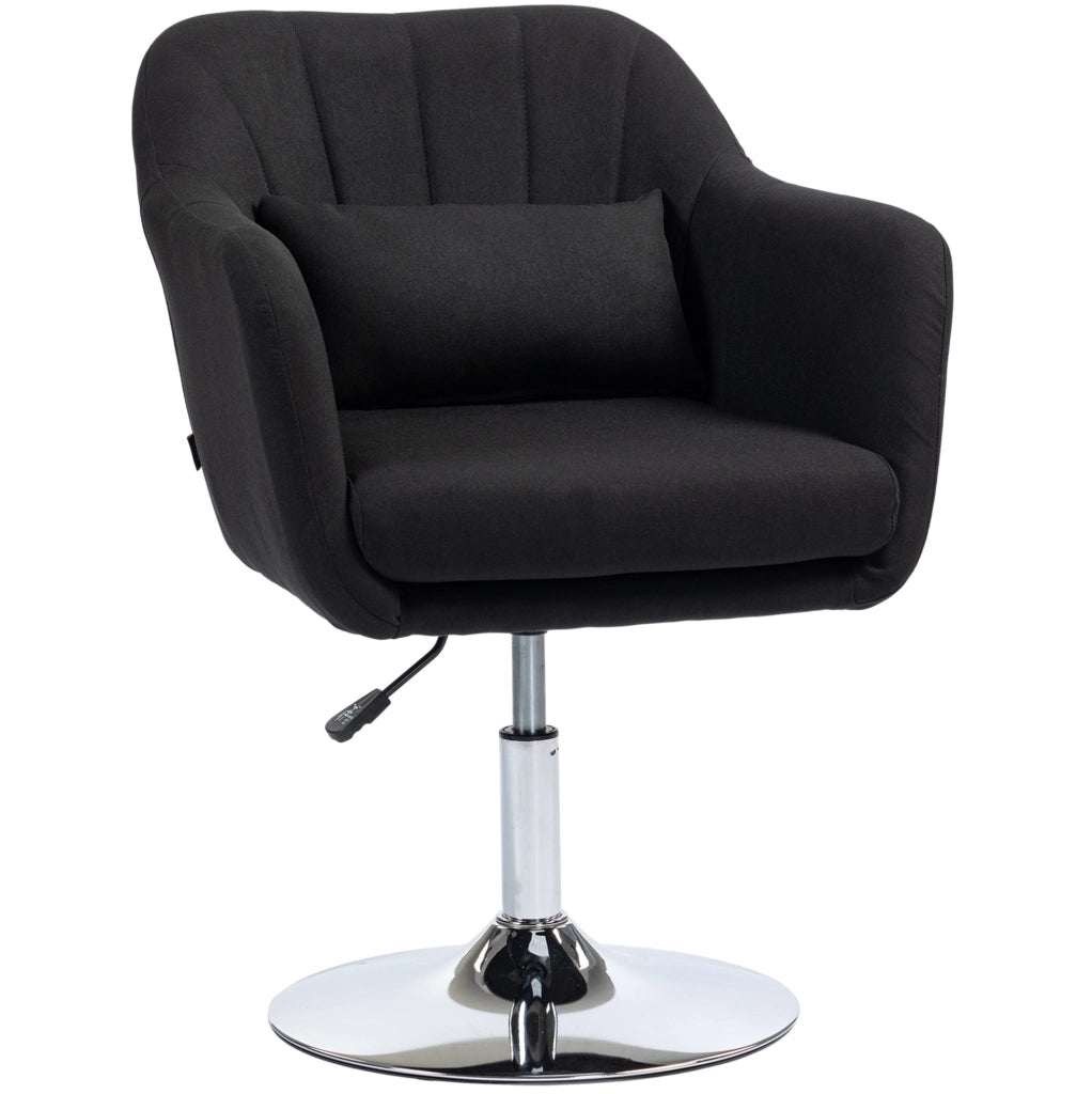 Poltrona lounge ULEVR girevole 360¡ã regolabile in altezza con braccioli e cuscino lombare, nera