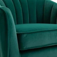 Poltrona da Salotto Imbottita con Braccioli e Schienale, Design Moderno, Gambe in Metallo, 71x72x73 cm, Verde