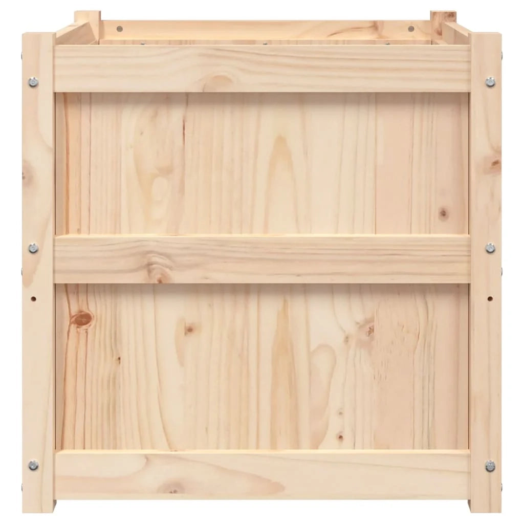 Fioriera rialzata per piante fiori patio o giardino esterno 60 x 60 x 60 cm legno di pino massiccio marrone 02_0038558