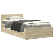 Letto singolo | Letto per adulti | Giroletto con Testiera Rovere Sonoma 90x190cm Legno Multistrato