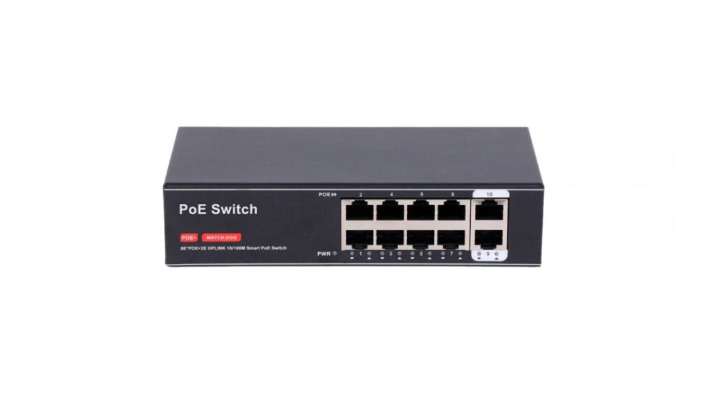 SW8FE2FE-100W Switch PoE+ 8 Porte + 2 Uplink 10/100Mbps 100W Watchdog CCTV