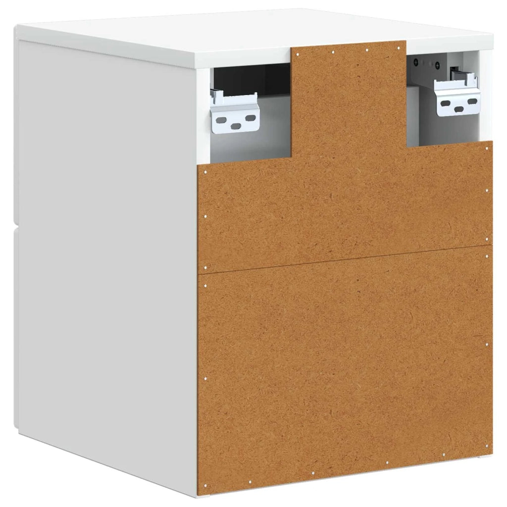 Set di 2 Comodini | Armadio da Notte | Mobiletto da notte a muro Bianco 33 x 34,5 x 40 cm