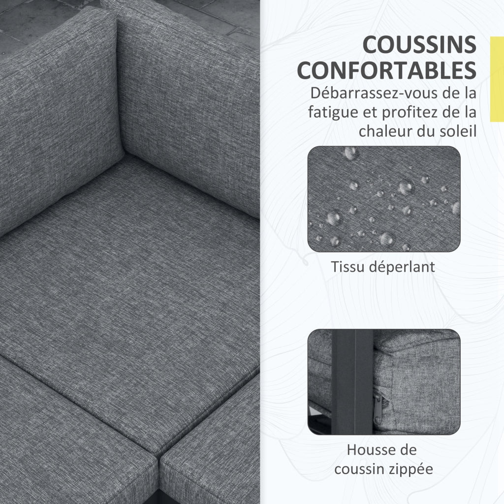 Set divano angolare 5 posti con tavolino ¨C zephmum ¨C grigio antracite polyrattan