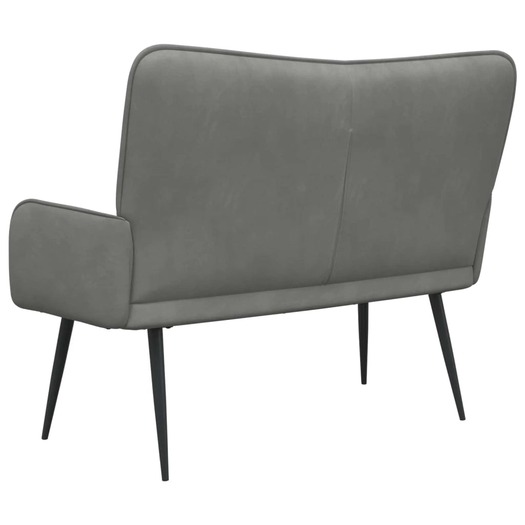 Sofa a Due Posti Grigio scuro 115 x 61 x 87 cm Velluto