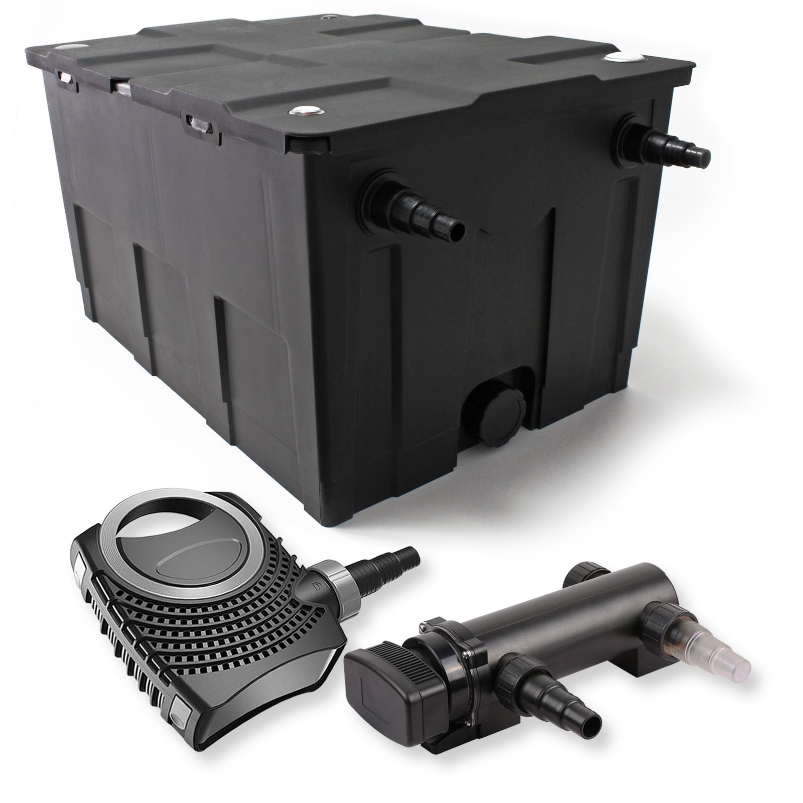 Set Filtro a 1 camera laghetto 60000l con Chiarificatore UVC 18W 3ª serie e Pompa NEO7000 50W