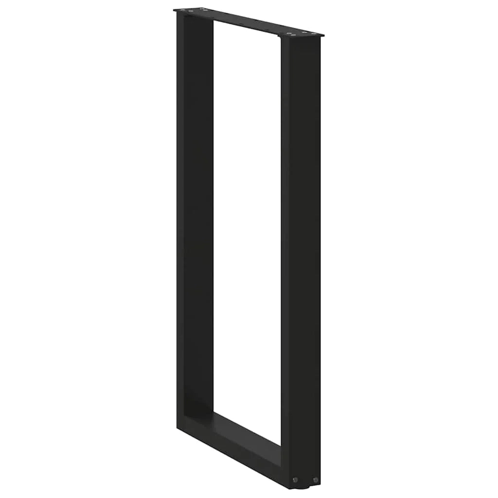Set di 2 gambe regolabili per tavolo da bar a forma di U 60 x 100 cm design moderno e funzionale acciaio nero 02_0057476